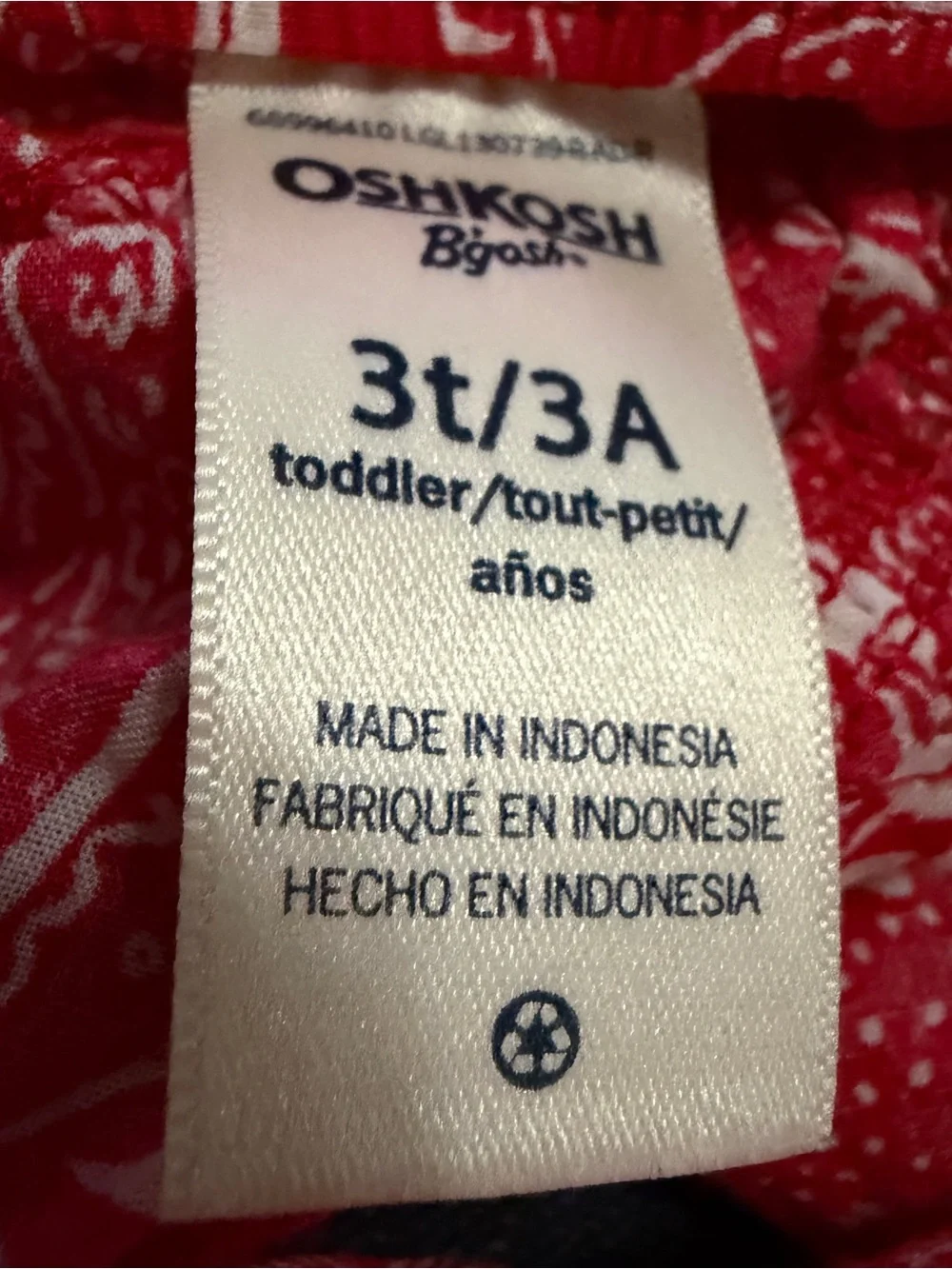 OshKosh B'gosh Toddler Girl's Red Paisley Tank Top Size 3T